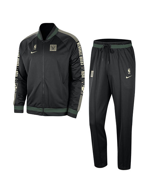 Nike Dri-FIT Courtside Starting 5 Black Milwaukee Bucks Tracksuit - Front View