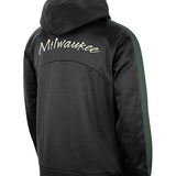 Nike Therma-FIT Courtside Starting 5 Black Milwaukee Bucks Hooded Sweatshirt - Back View