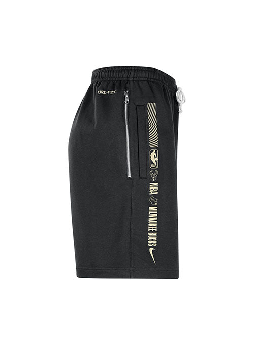 Nike Courtside Standard Issue Black Milwaukee Bucks Shorts - Right Side View