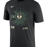 Nike Courtside Max90 Black Milwaukee Bucks T-Shirt - Front View