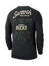 Nike Essential Fade Milwaukee Bucks Long Sleeve T-Shirt in Black - Back View