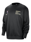 Nike DF OC Spotlight Black Milwaukee Bucks Crewneck Sweatshirt - Front View