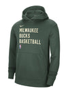 Nike On-Court 23 Spotlight Green Milwaukee Bucks Hooded Sweatshirt