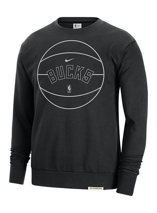 Nike Standard Issue Black Milwaukee Bucks Crewneck Sweatshirt - Front View