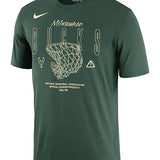 Nike Courtside Max90 Milwaukee Bucks T-Shirt in Green - Front View 