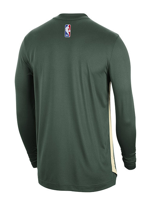 Nike OC DF Pregame Milwaukee Bucks Long Sleeve T-Shirt in Green - Back View
