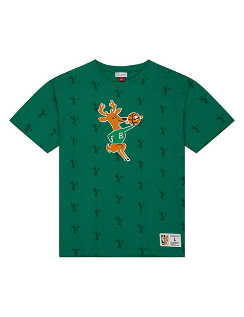 Mitchell & Ness '68 AOP Green Milwaukee Bucks T-Shirt-front 