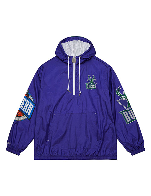 Mitchell & Ness HWC '93 Anorak Milwaukee Bucks Windbreaker Jacket- front 