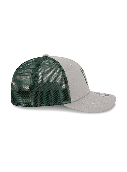 New Era 9Fifty Icon Mesh Gray Milwaukee Bucks Snapback Hat in Grey and Green - Right Side View