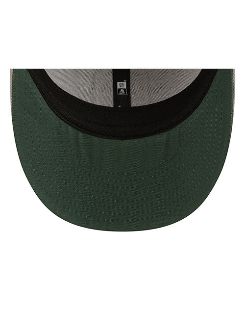 New Era 9Fifty Icon Mesh Gray Milwaukee Bucks Snapback Hat in Grey and Green - Underbill View