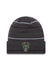 New Era Cuff Rowed Stripe Milwaukee Bucks Knitted Hat - Front View