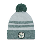 New Era Cuff Pom Patch Icon Milwaukee Bucks Knit Hat- Front View