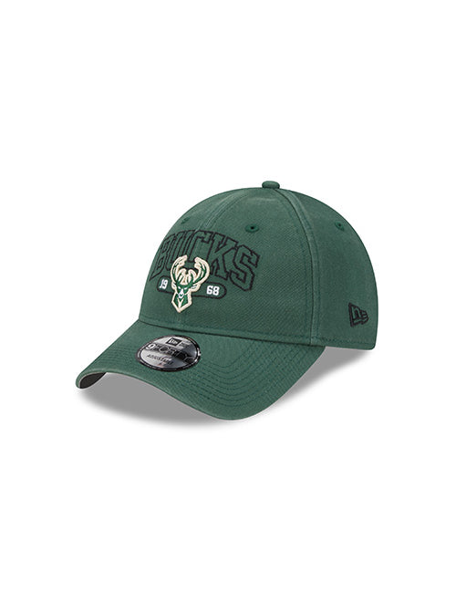 New Era 9Forty Outline Milwaukee Bucks Adjustable Hat- Angled Left Side VIew