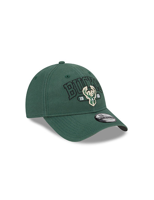 New Era 9Forty Outline Milwaukee Bucks Adjustable Hat-Angled Right Side View