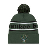 New Era Cuff Pom Marquee Milwaukee Bucks Knit Hat- Front View