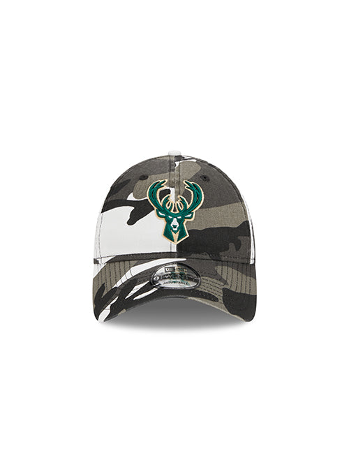 New Era 9Twenty Camo Icon Milwaukee Bucks Adjustable Hat- front 