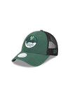 Women's 9forty Team Script Milwaukee Bucks Adjustable Hat in Green and Black - Angled Left Side View