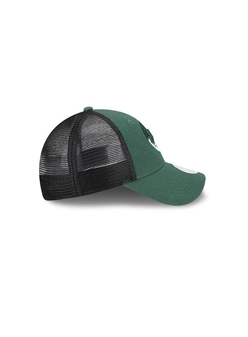 Women's 9forty Team Script Milwaukee Bucks Adjustable Hat in Green and Black - Right Side View