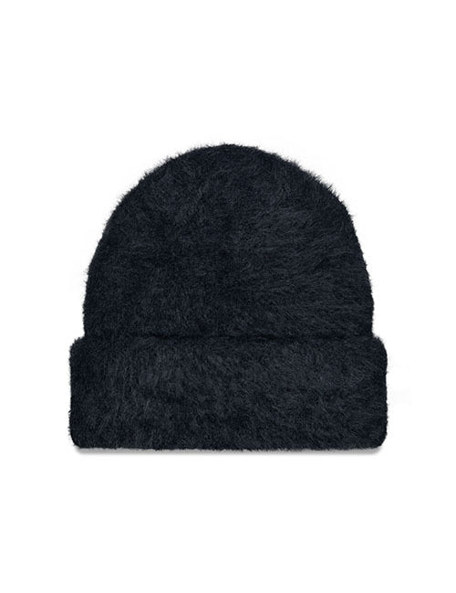 Women's New Era Cuff Fuzzy Icon Milwaukee Bucks Knit Hat in Black - Back View