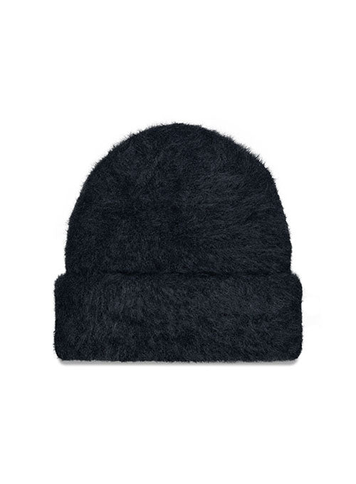 Women's New Era Cuff Fuzzy Icon Milwaukee Bucks Knit Hat in Black - Back View