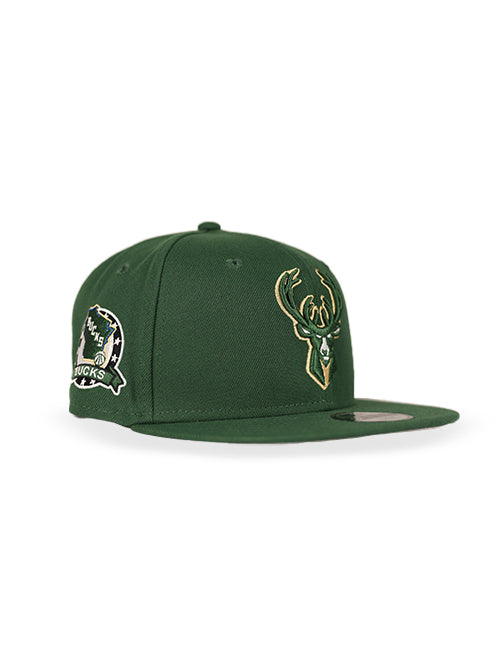 Youth New Era 9Fifty State Patch Milwaukee Bucks Snapback Hat-angled right 