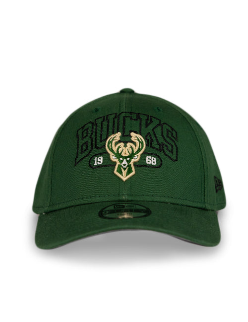 Youth New Era 9Forty Outline Milwaukee Bucks Adjustable Hat-front 