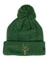 Youth Girls Cuff Pom Cabled Milwaukee Bucks Knit Hat