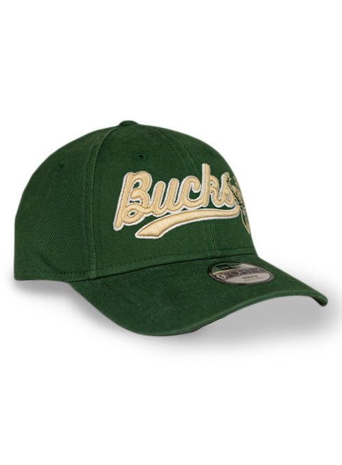 Youth Girls New Era 9Forty Cheer Bucks Milwaukee Bucks Snapback Hat-angled right 