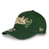 Youth Girls New Era 9Forty Cheer Bucks Milwaukee Bucks Snapback Hat-angled left 