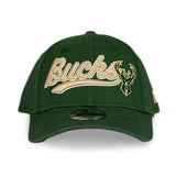 Youth Girls New Era 9Forty Cheer Bucks Milwaukee Bucks Snapback Hat-front 