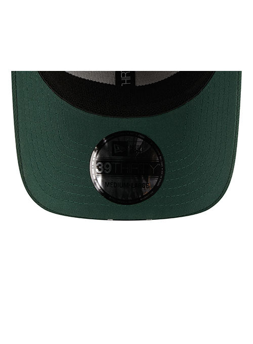 New Era 39Thirty Stripe Icon Milwaukee Bucks Flex Fit Hat in Grey and Green - Underbill View