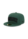 New Era 59Fifty Milwaukee Text Green Milwaukee Bucks Fitted Hat - Angled Left Side View