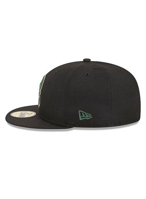 New Era 59Fifty Neon Side Hit Milwaukee Bucks Fitted Hat in Black - Left Side View