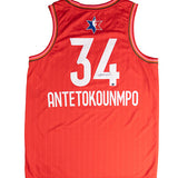Signed Jordan 2020 All-Star Giannis Antetokounmpo Red Milwaukee Bucks Swingman Jersey-back