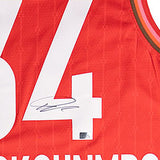 Signed Jordan 2020 All-Star Giannis Antetokounmpo Red Milwaukee Bucks Swingman Jersey-signature