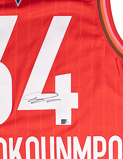Signed Jordan 2020 All-Star Giannis Antetokounmpo Red Milwaukee Bucks Swingman Jersey-signature