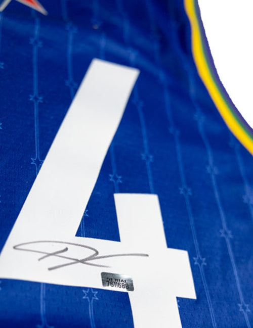 Signed Jordan 2020 All-Star Giannis Antetokounmpo Blue Milwaukee Bucks Swingman Jersey-signature
