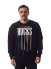 The Wild Collective Team Color Drip Milwaukee Bucks Crewneck Sweatshirt- front 1