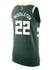 Nike 2022 Icon Edition Khris Middleton Milwaukee Bucks Authentic Jersey in Green - Back View