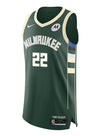 Nike 2022 Icon Edition Khris Middleton Milwaukee Bucks Authentic Jersey in Green - Front View