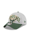 New Era 9Twenty Tip Off 2023 Milwaukee Bucks Adjustable Hat- angled left 