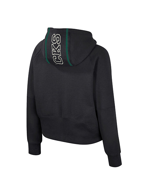Women's Margo Black Milwaukee Bucks 1/2 Zip Hooded Sweatshirt-back