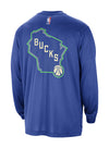 Nike 2023-24 City Edition On-Court Pregame Milwaukee Bucks Long Sleeve T-Shirt-back 