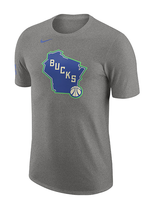 Nike 2023-24 City Edition Essential Logo Heather Milwaukee Bucks T-Shi ...