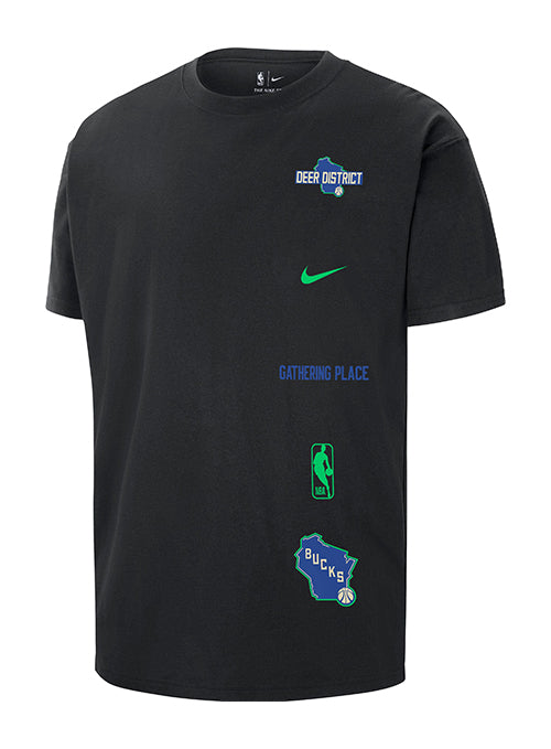 Nike 2023-24 City Edition Courtside Max90 Logos Milwaukee Bucks T-Shir ...