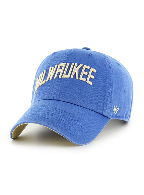 '47 Brand 2023-24 City Edition Clean Up Blue Milwaukee Bucks Adjustable Hat