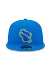 New Era 2023-24 City Edition 59Fifty Alternate Blue Milwaukee Bucks Fitted Hat- front 