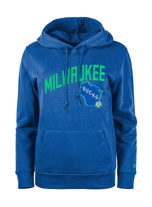 Women's New Era 2023-24 City Edition Blue Milwaukee Bucks Hooded Sweatshirt