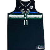 Signed Game-Used Jordan 2020 Statement Edition brook Lopez Milwaukee Bucks Authentic Jersey-front