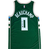 Signed Nike Icon Edition Marjon Beauchamp Milwaukee Bucks Swingman Jersey-back